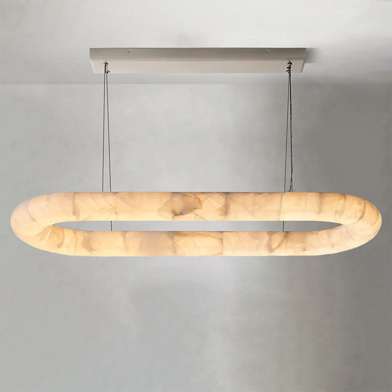 Rivaga Lisse Alabaster Oval Chandelier 57" 74"
