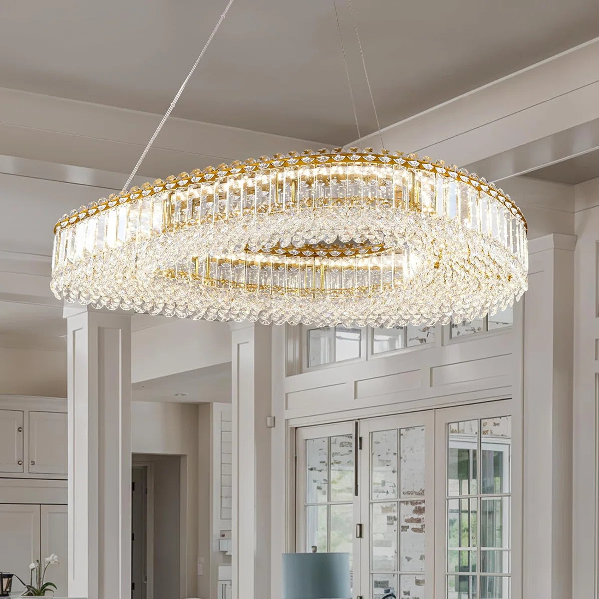 Lohan 31.5" Round LED Crystal Chandelier