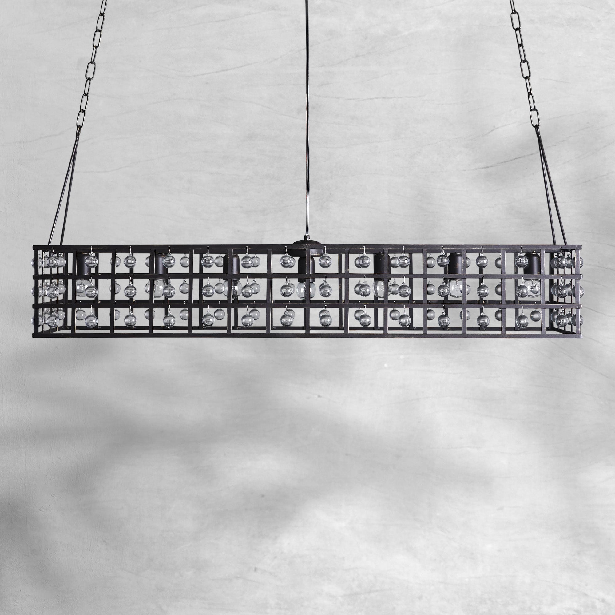 La Cage Rectangular Chandelier 7 Light