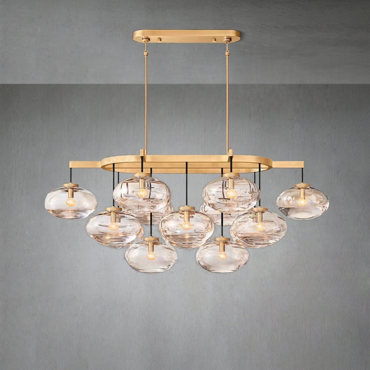 Coraline Clear Glass Linear Chandelier 54"