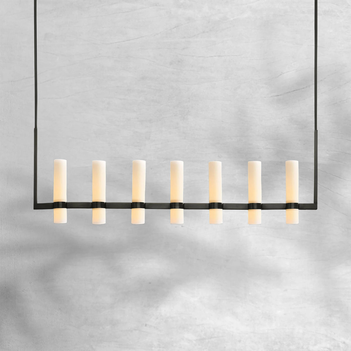 Ravion Linear Milk Glass Chandelier