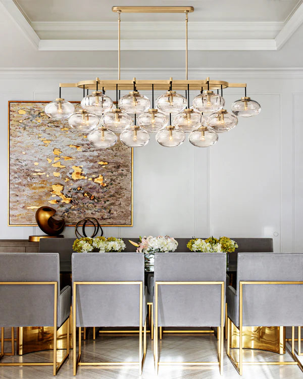 Coraline Clear Glass Linear Chandelier 54"