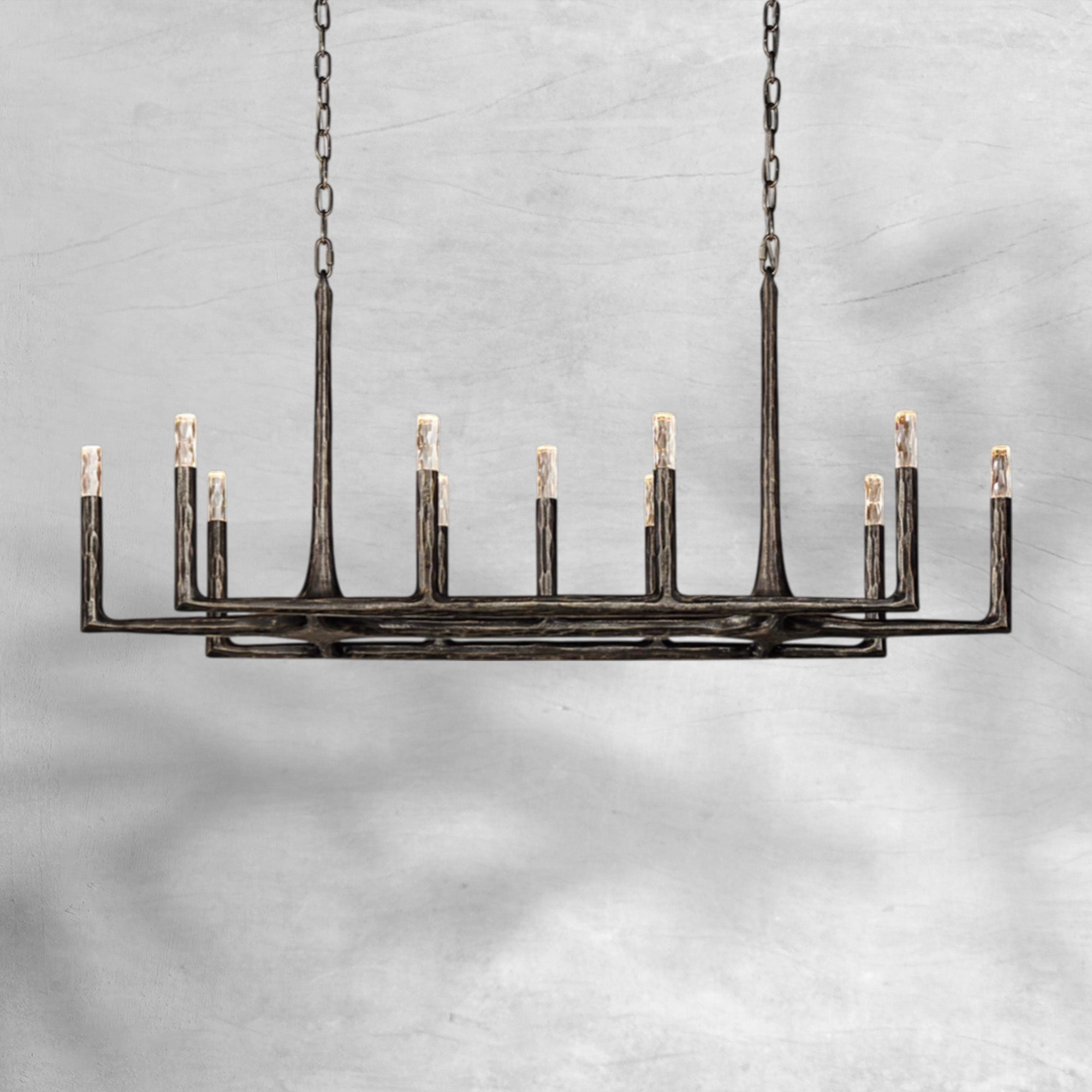 Thaddeas Forged Linear Chandelier 54" 72" 96"