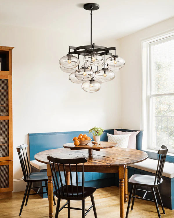 Cabrlet Clear Glass Round Chandelier 60"