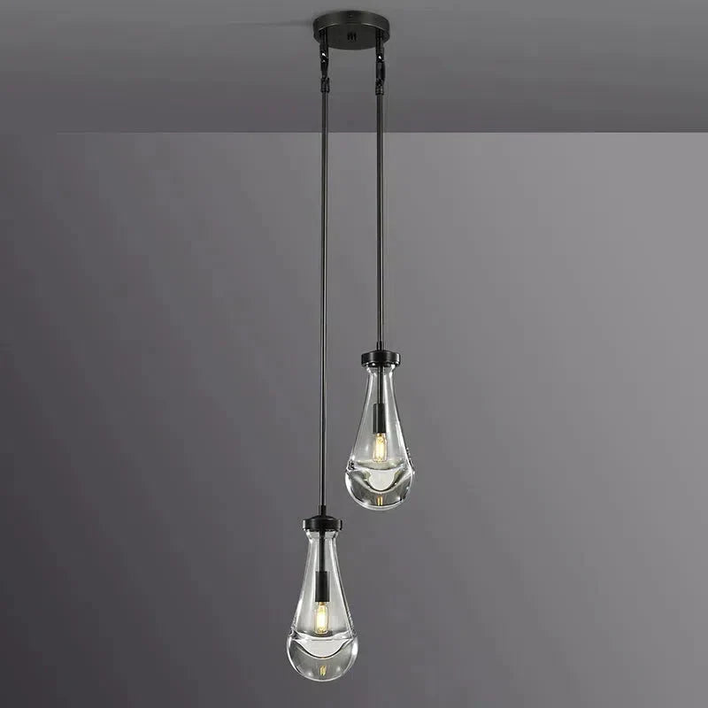 Raindrop 2-Light Cord Round Chandelier