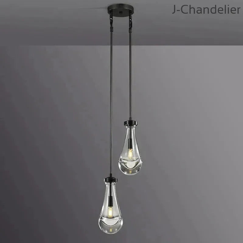 Raindrop 2-Light Cord Round Chandelier
