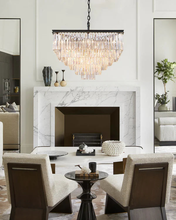 1920s Orion Art Deco Square Chandelier 34"