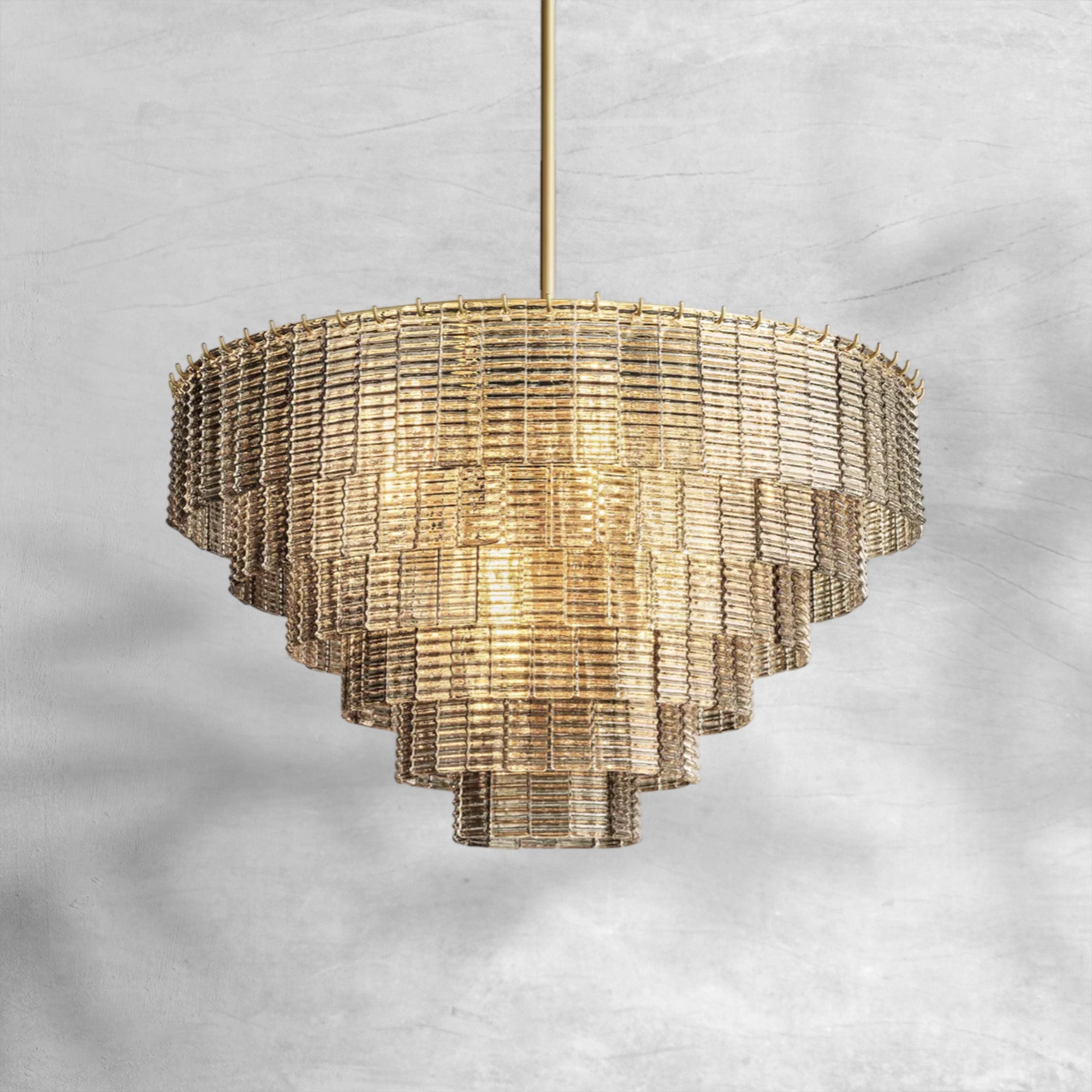 Sirena Smoke Glass Round Chandelier 41"