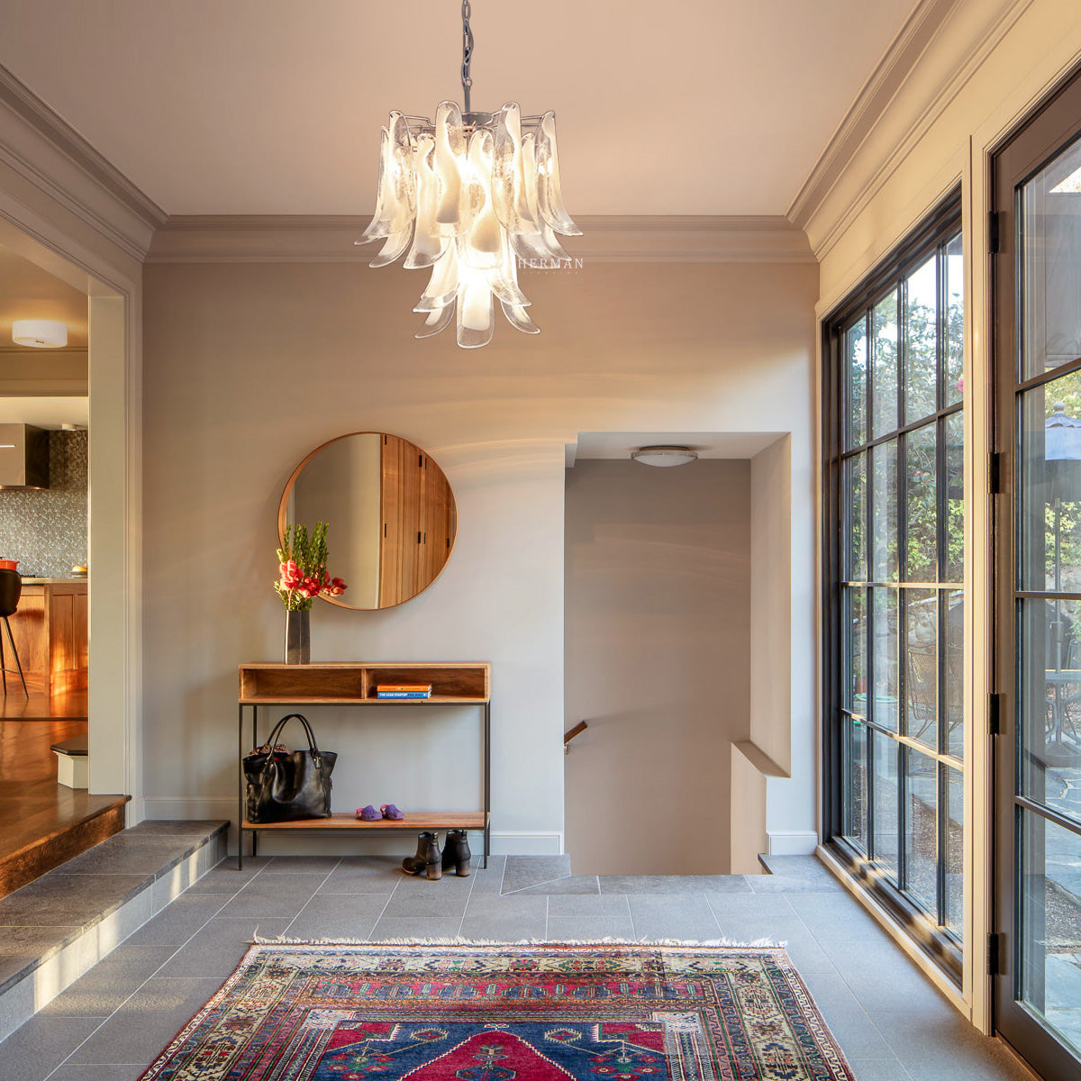 Murano Chandelier – 26 petals – White