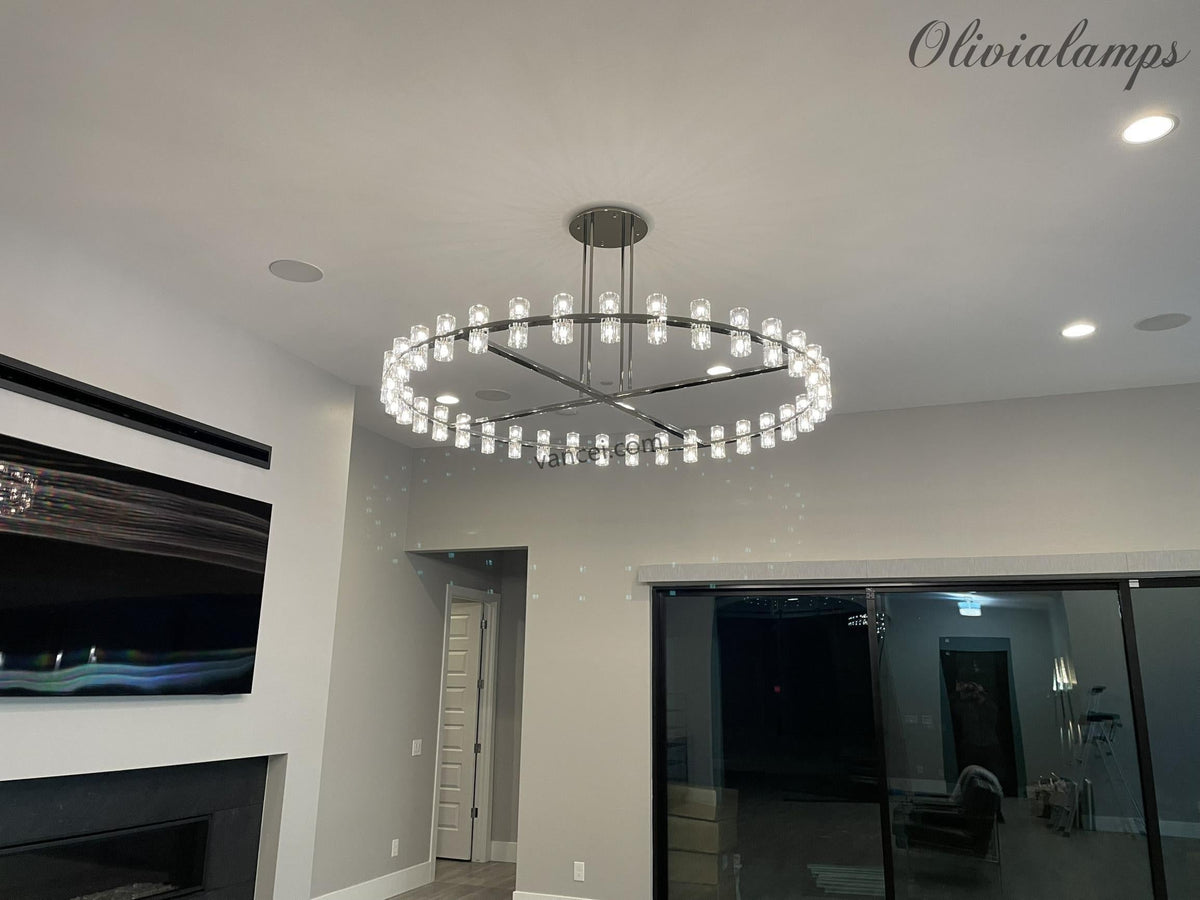 Auraline Crystal Round Chandelier 60"