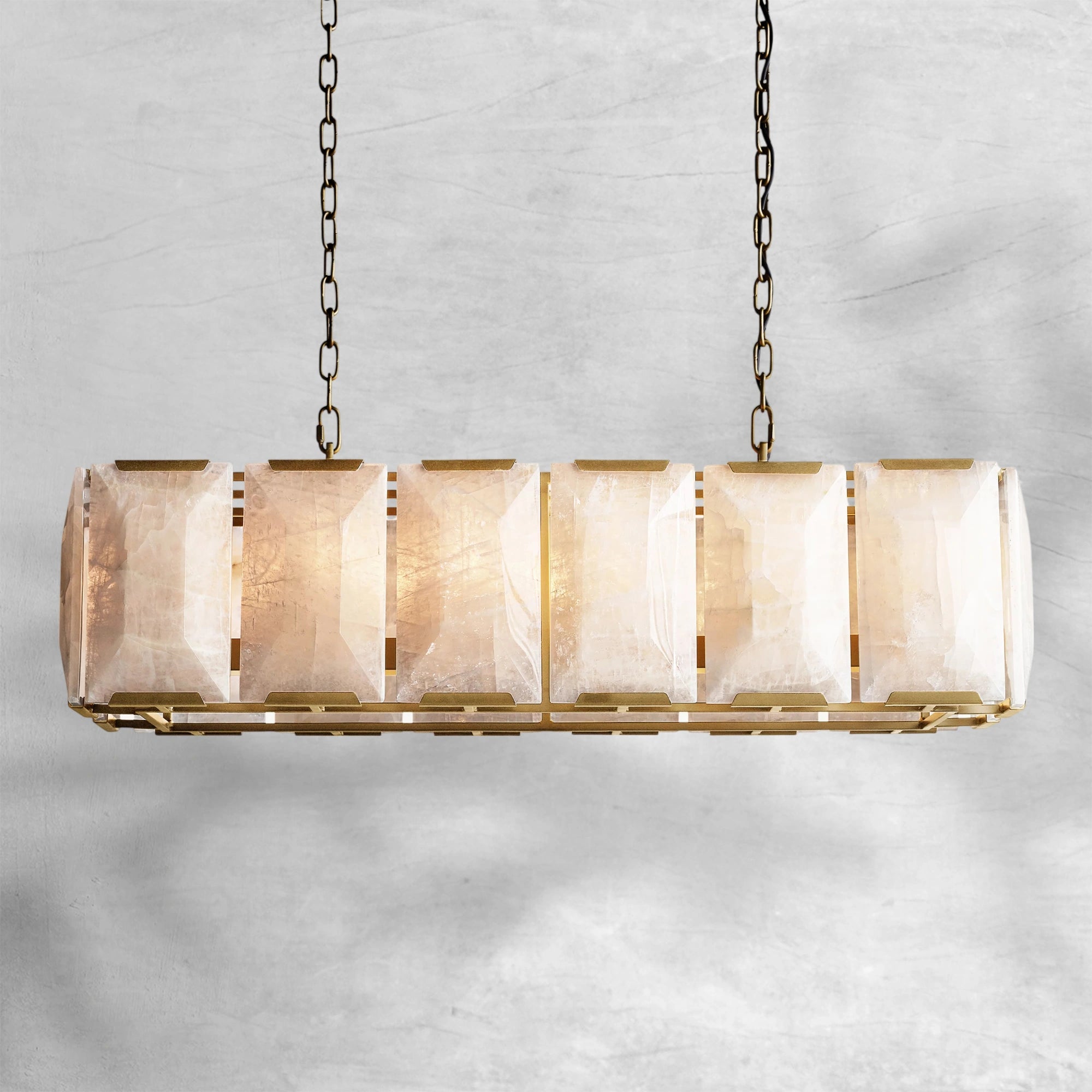 Harlew Calcite Rectangular Chandelier 42"