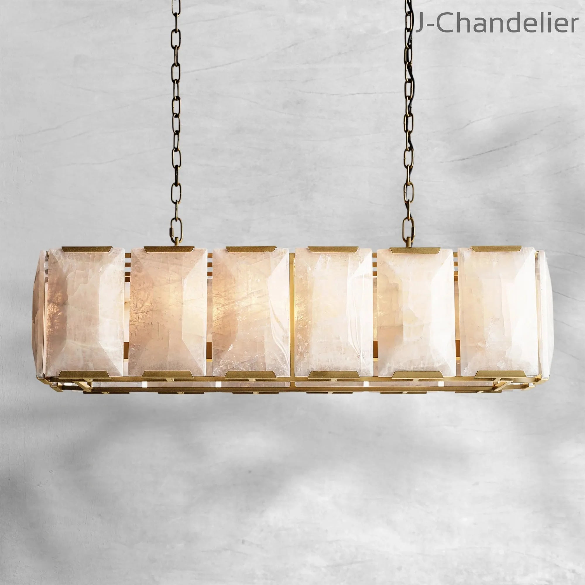 Harlew Calcite Rectangular Chandelier 42"