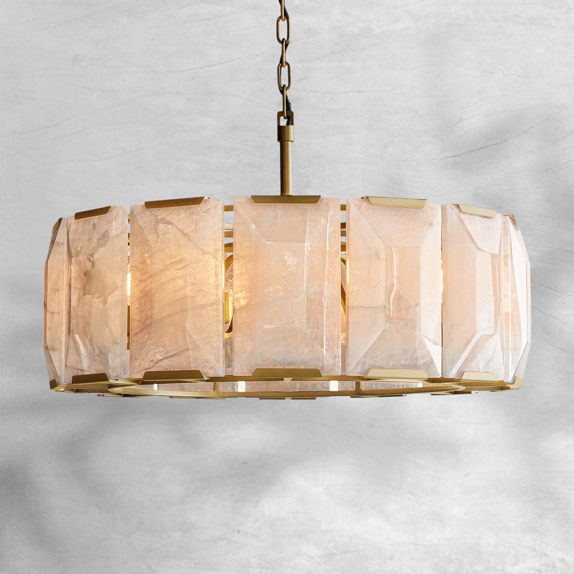 Harlew Calcite Round Chandelier 31"