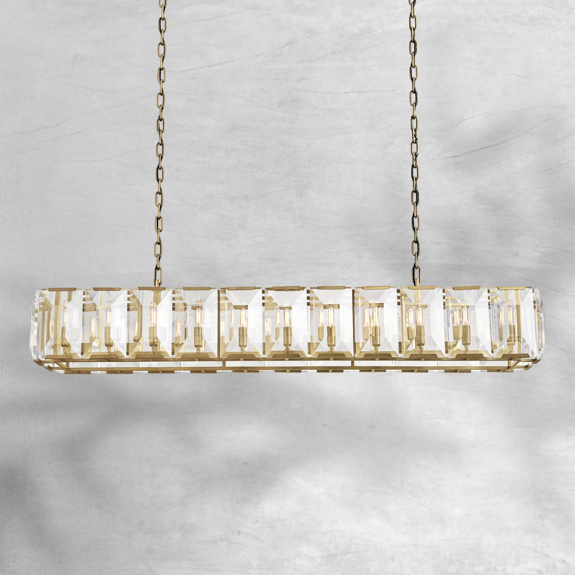 Harlew Crystal Rectangle Chandelier 42"54"62"74"