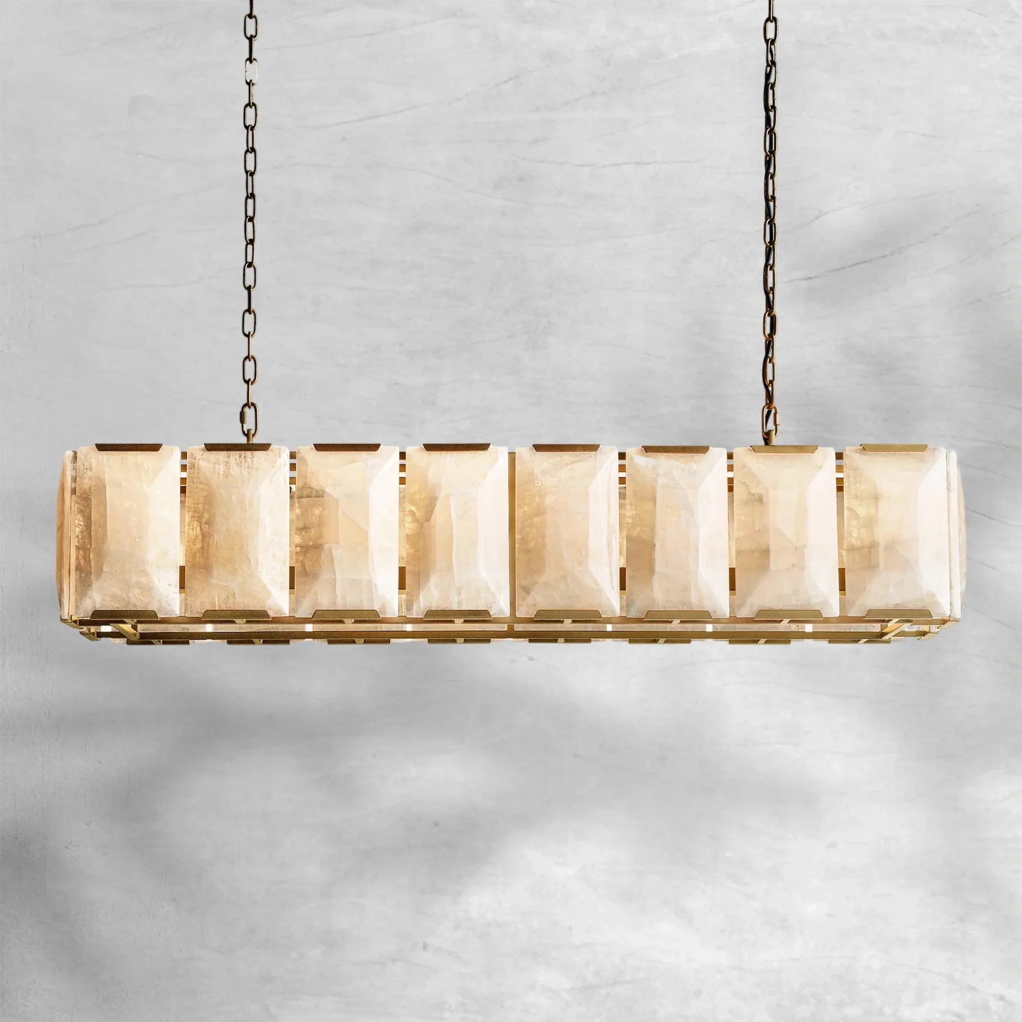Harlew Calcite Rectangular Chandelier 54"