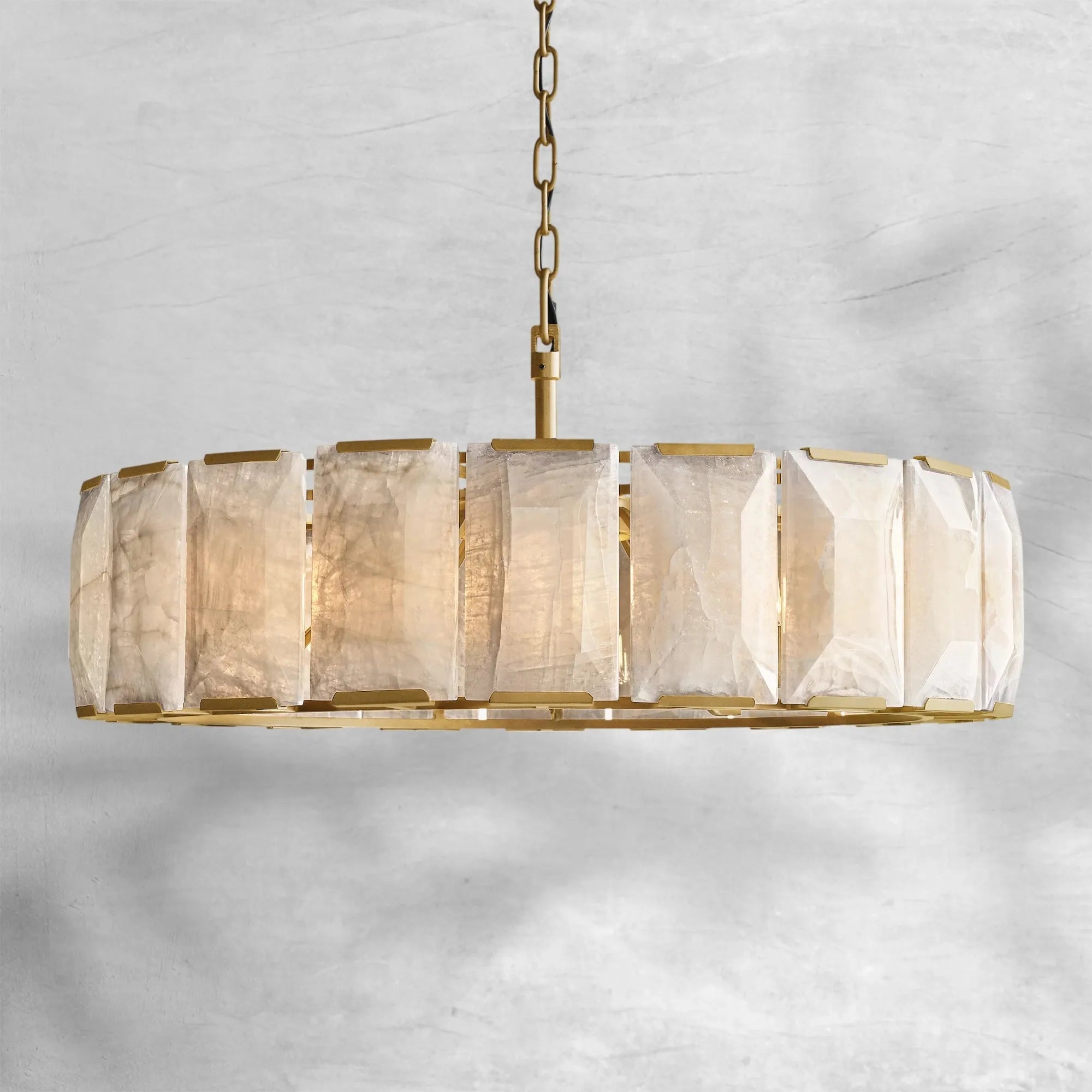 Harlew Calcite Round Chandelier 43"