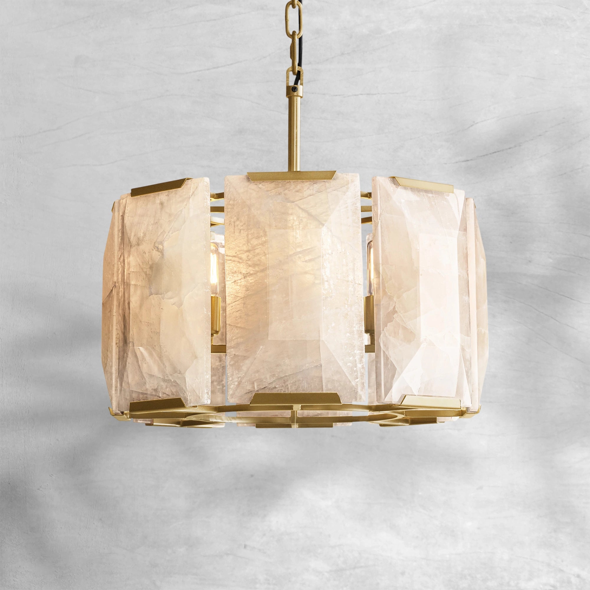 Harlew Calcite Round Chandelier 19"