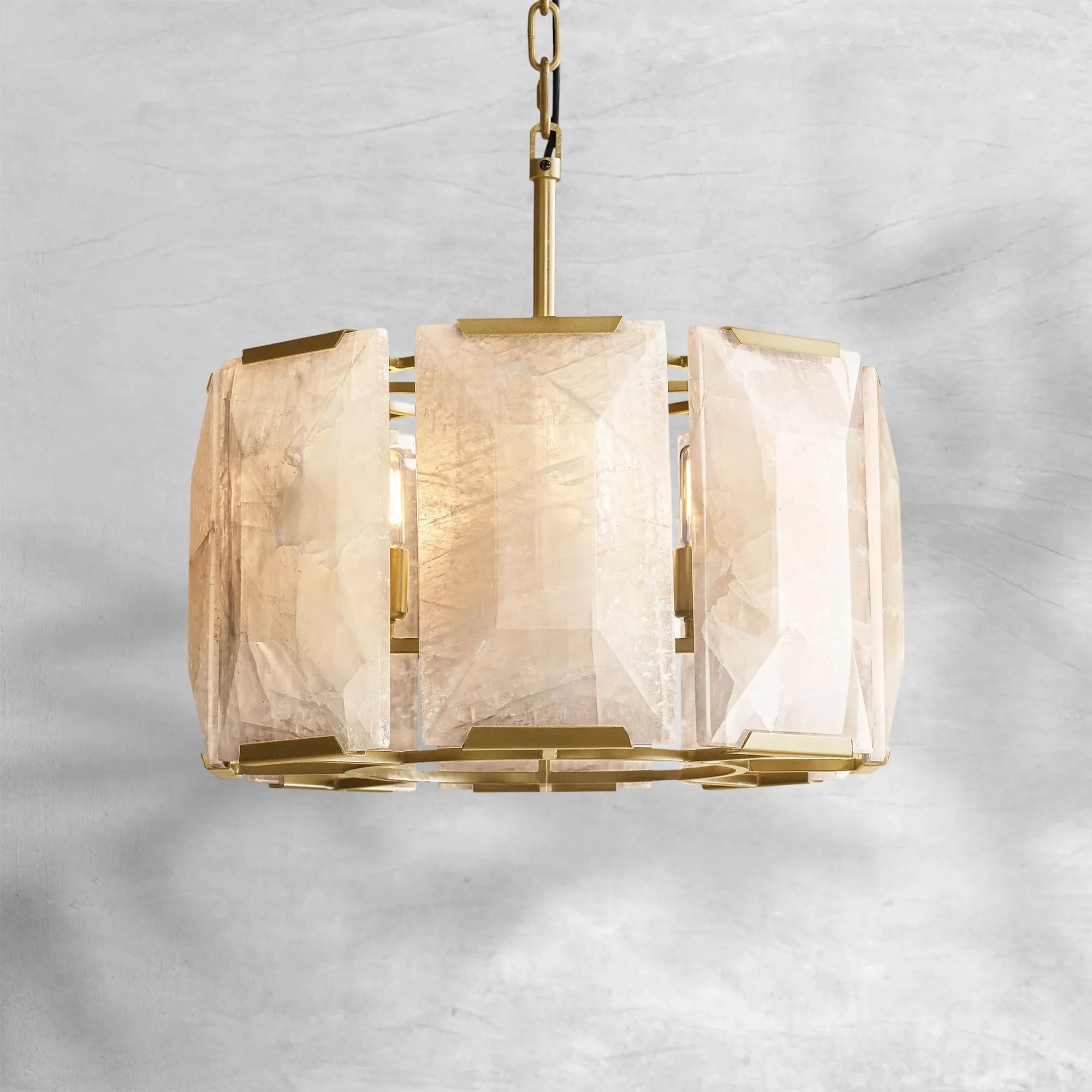 Harlew Calcite Round Chandelier 19"