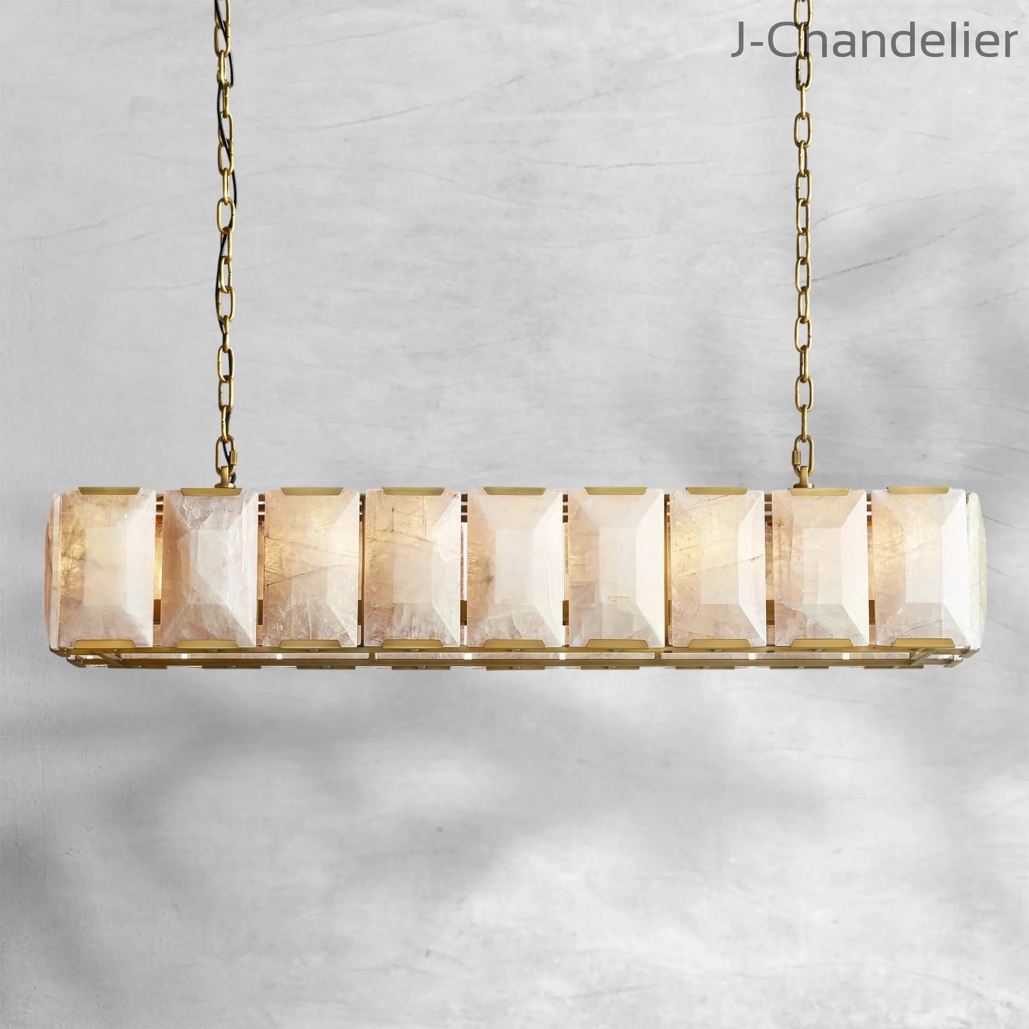 Harlew Calcite Rectangular Chandelier 62"