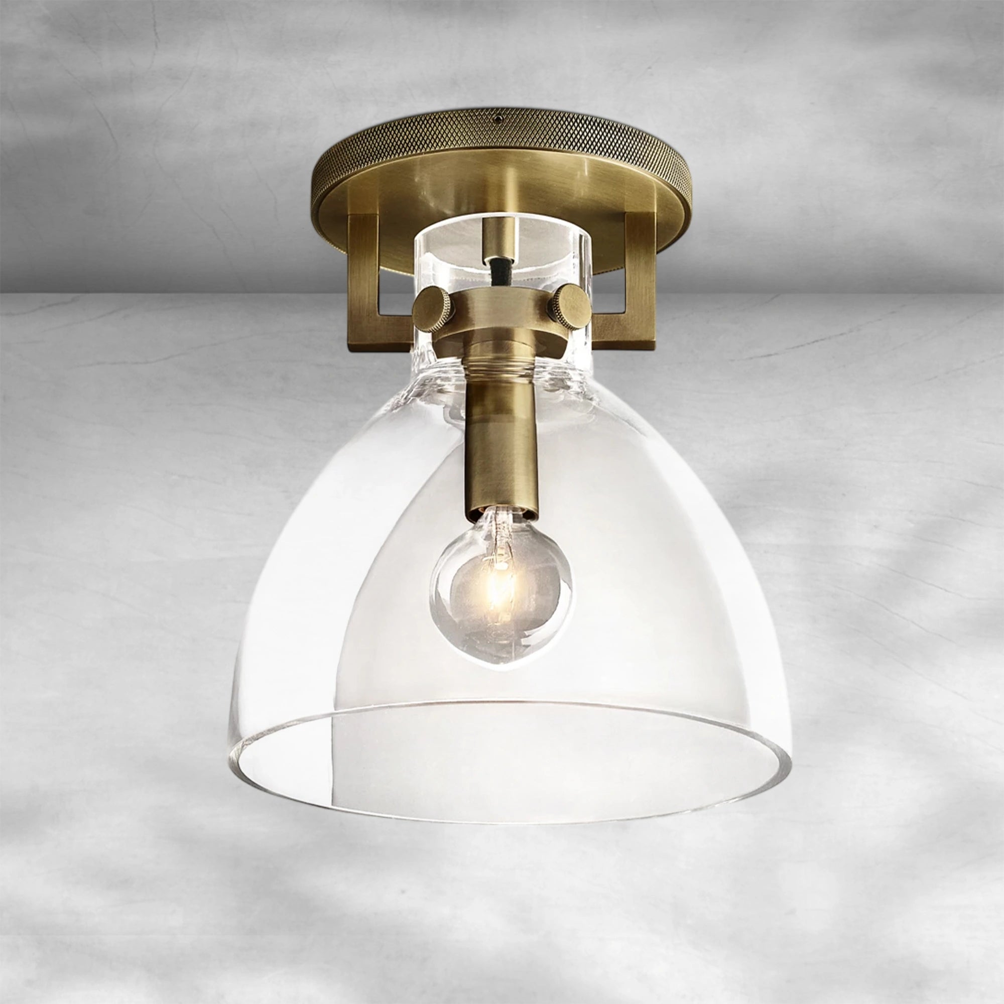 Machine Glass Cloche Flushmount