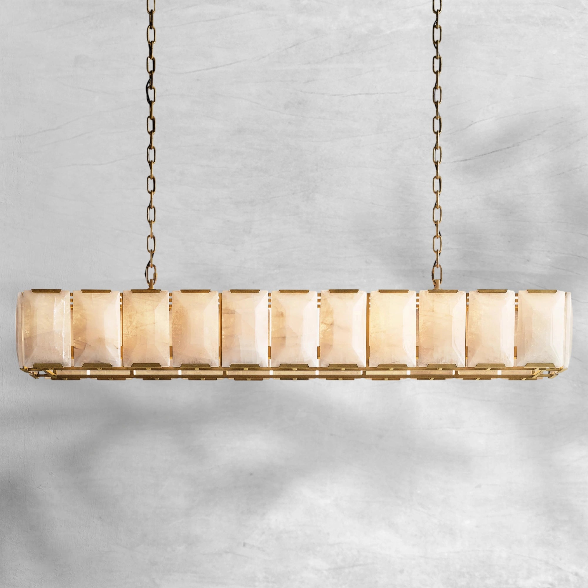 Harlew Calcite Rectangular Chandelier 74"