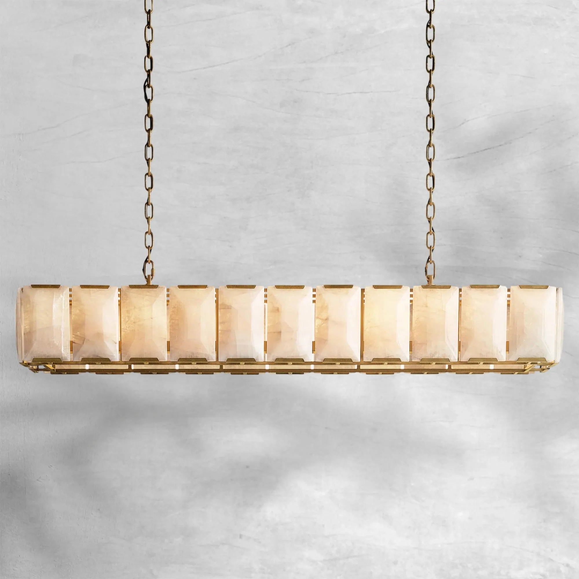 Harlew Calcite Rectangular Chandelier 74"
