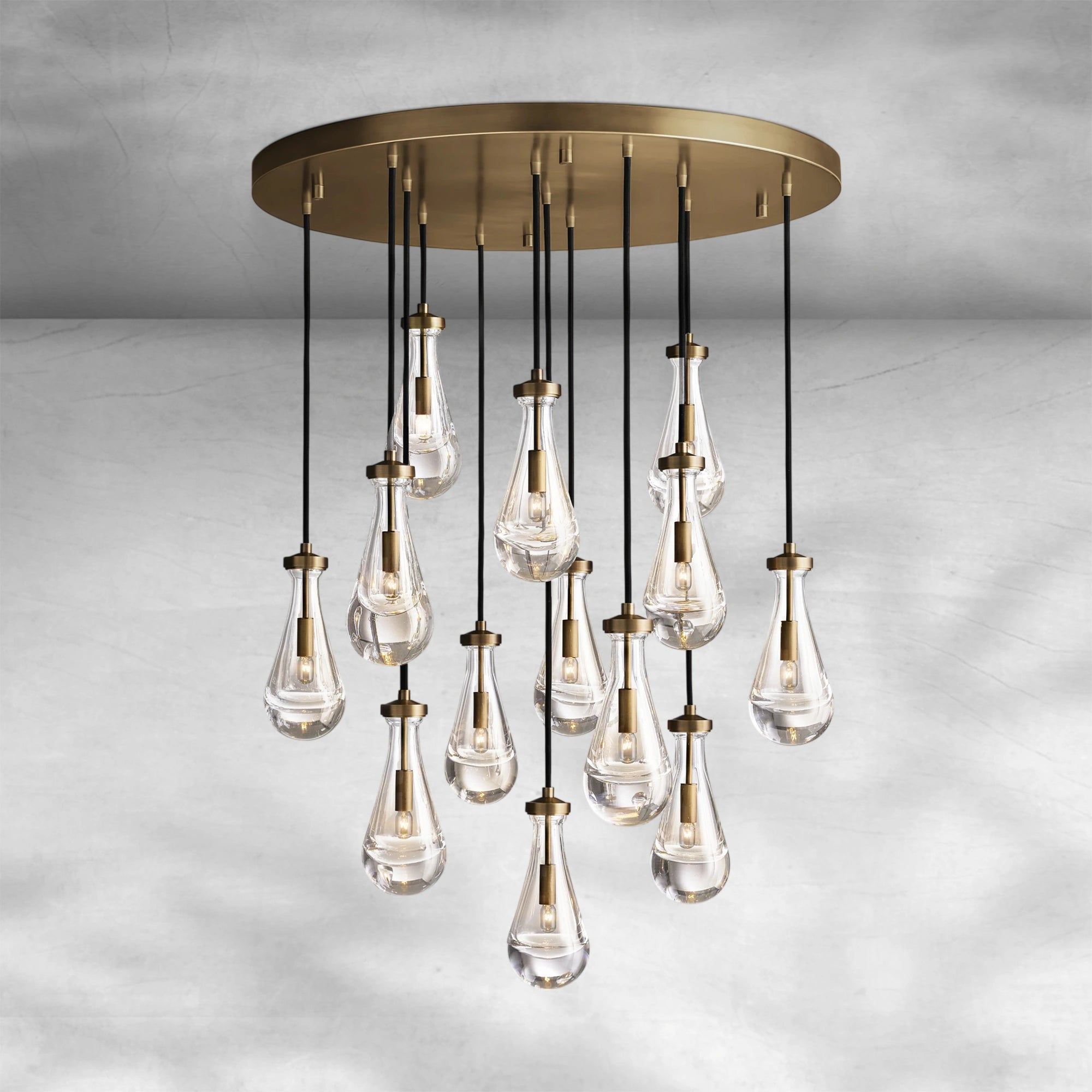 Raindrop Round Chandelier 36"