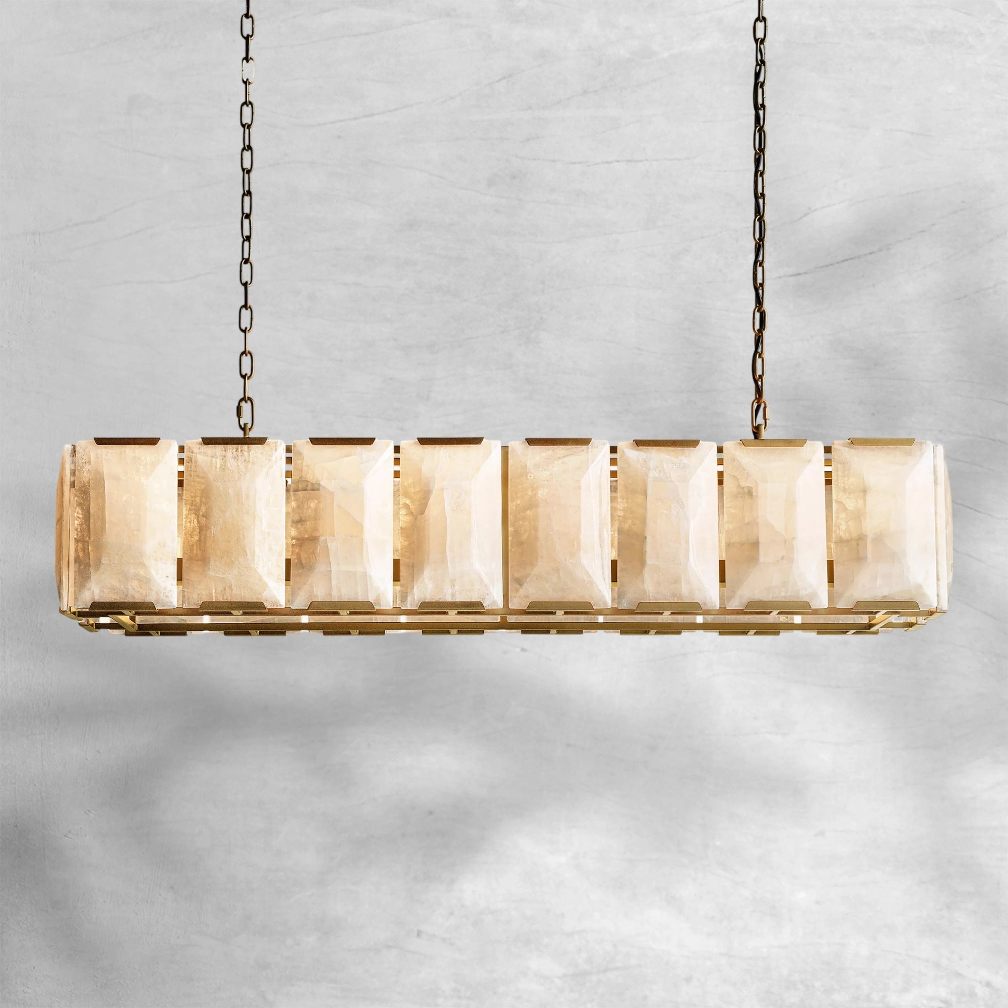 Harlew Calcite Rectangular Chandelier 54"