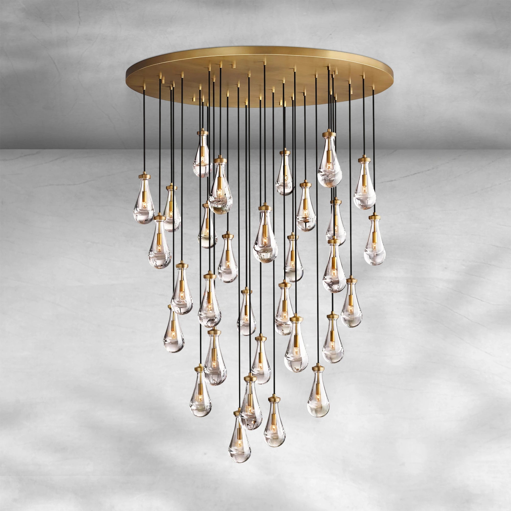 Raindrop Round Chandelier 60"