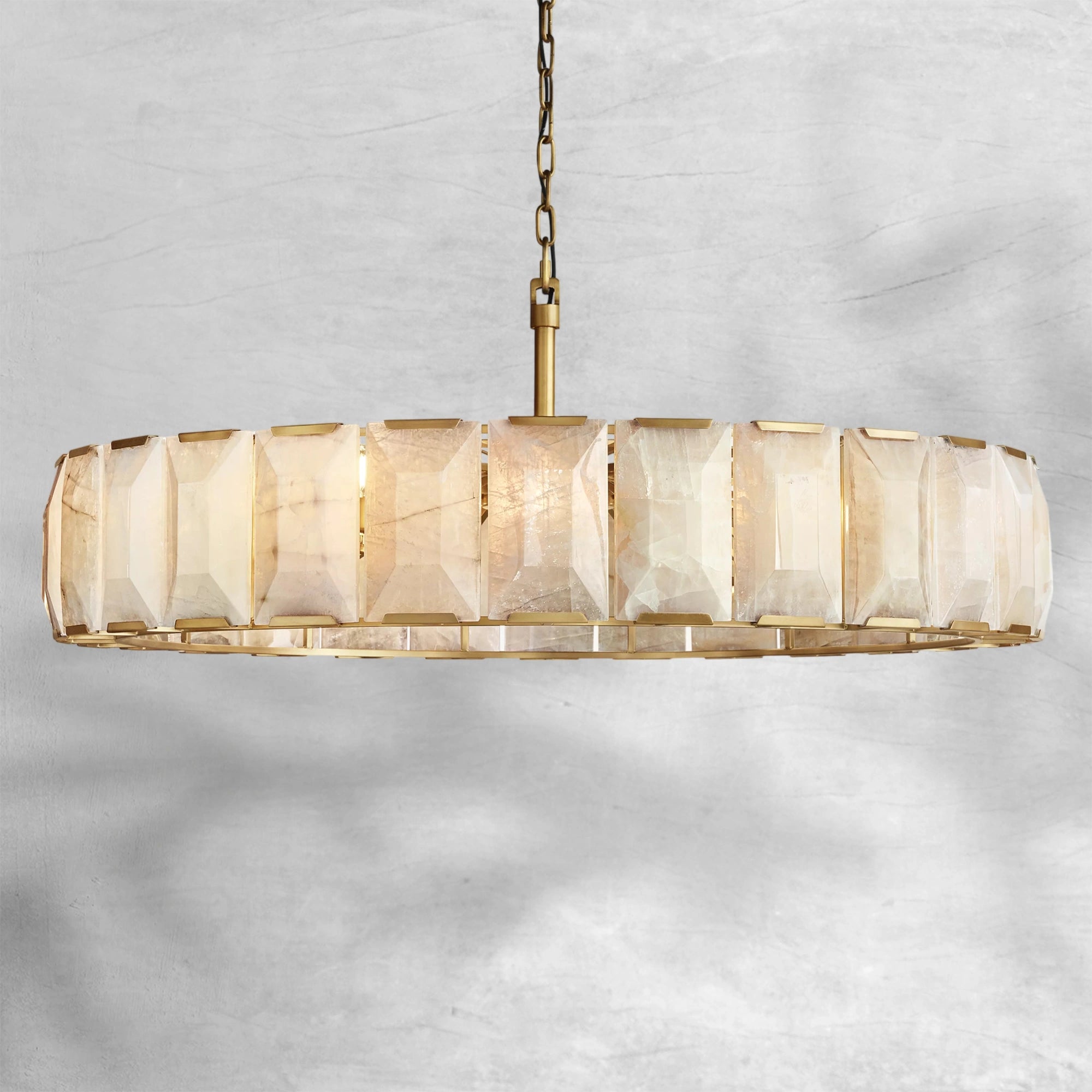 Harlew Calcite Round Chandelier 60"