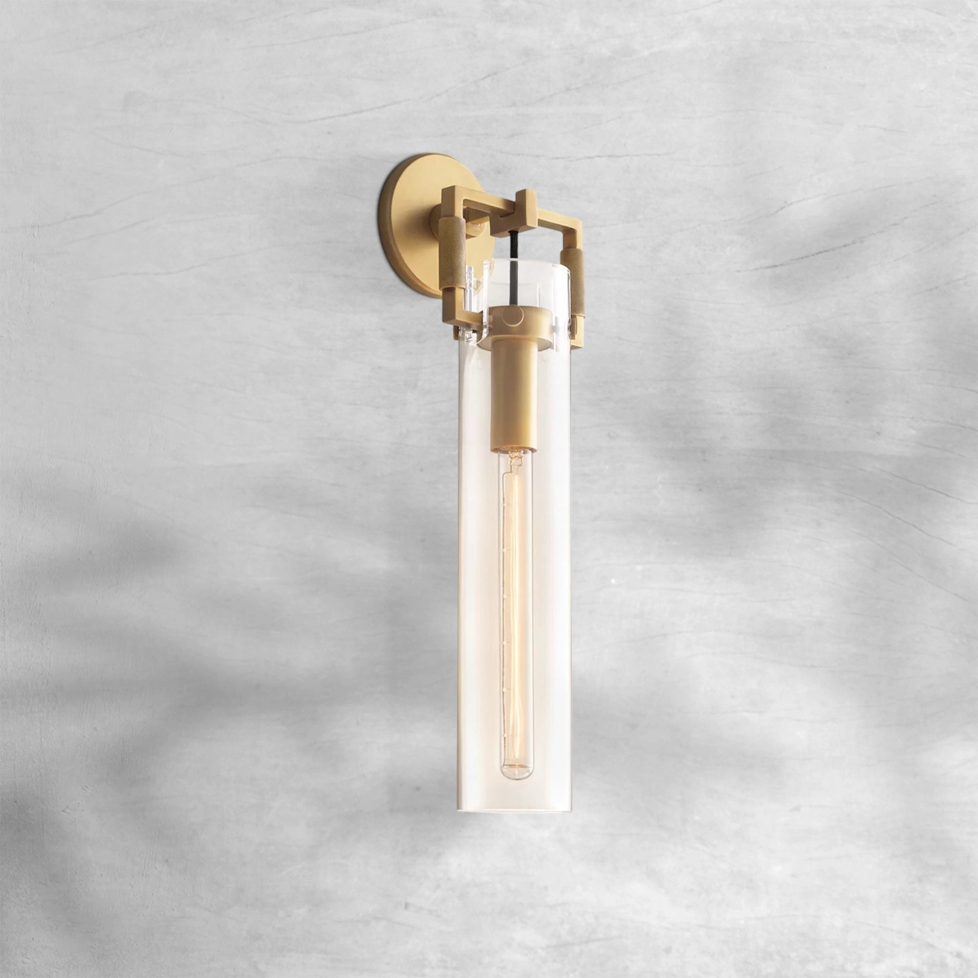 Machine Glass Cylinder Wall Sconce