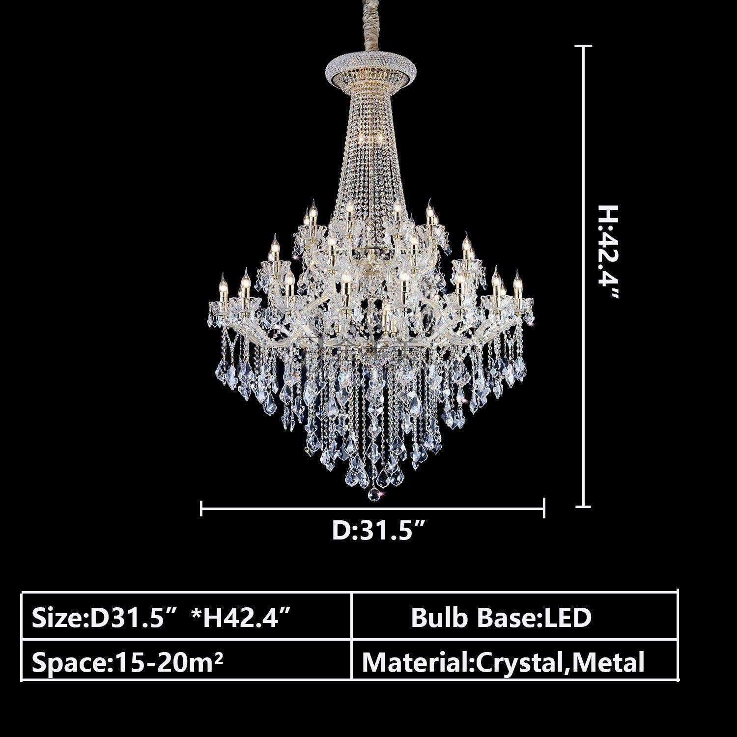 D31.5*H42.4" Schonbek Olde World Swarovski Crystal Chandelier in Silver CWI Lighting Open Box 49 Light Up Chandelier With Chrome Finish
