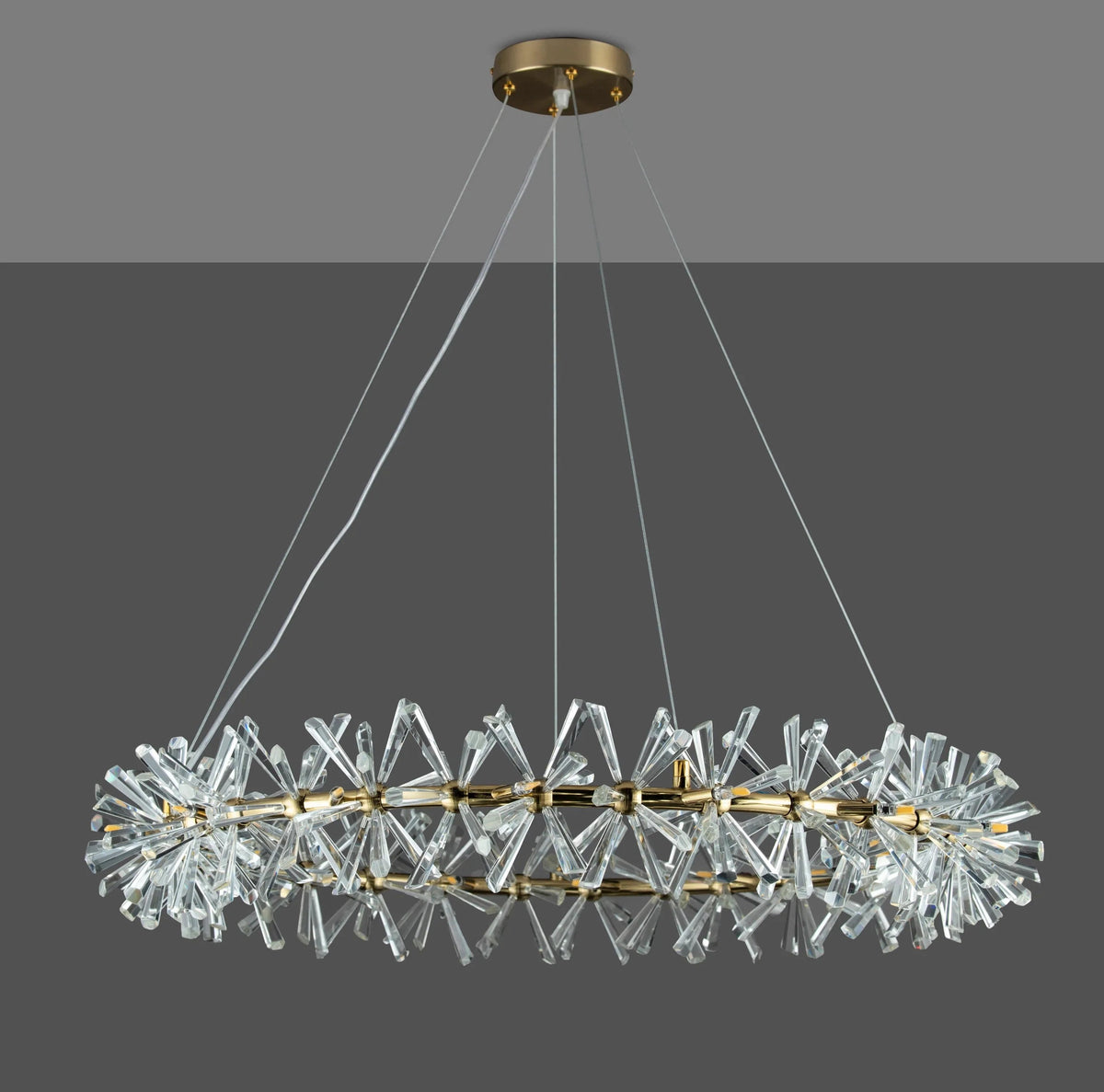 JC Rock 2 Wheel Frozen Ice Crystal Chandelier Light