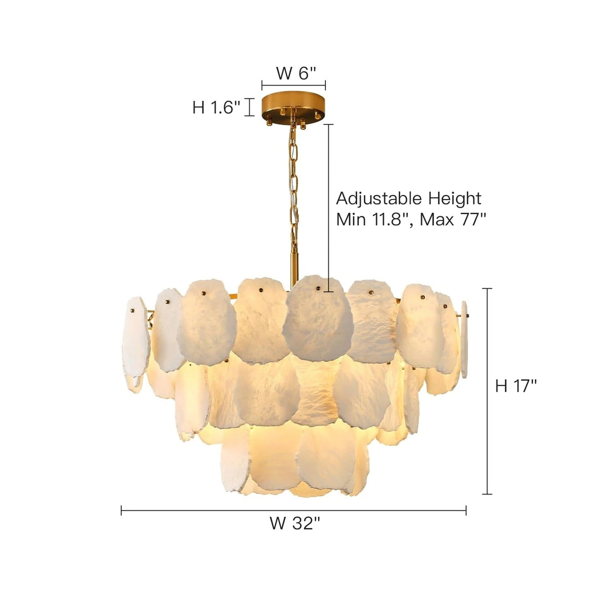 Your Brand Tiered Round Alabaster Chandelier