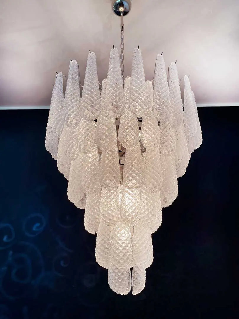 Murano Chandelier – Drop – 75 glasses – Transparent