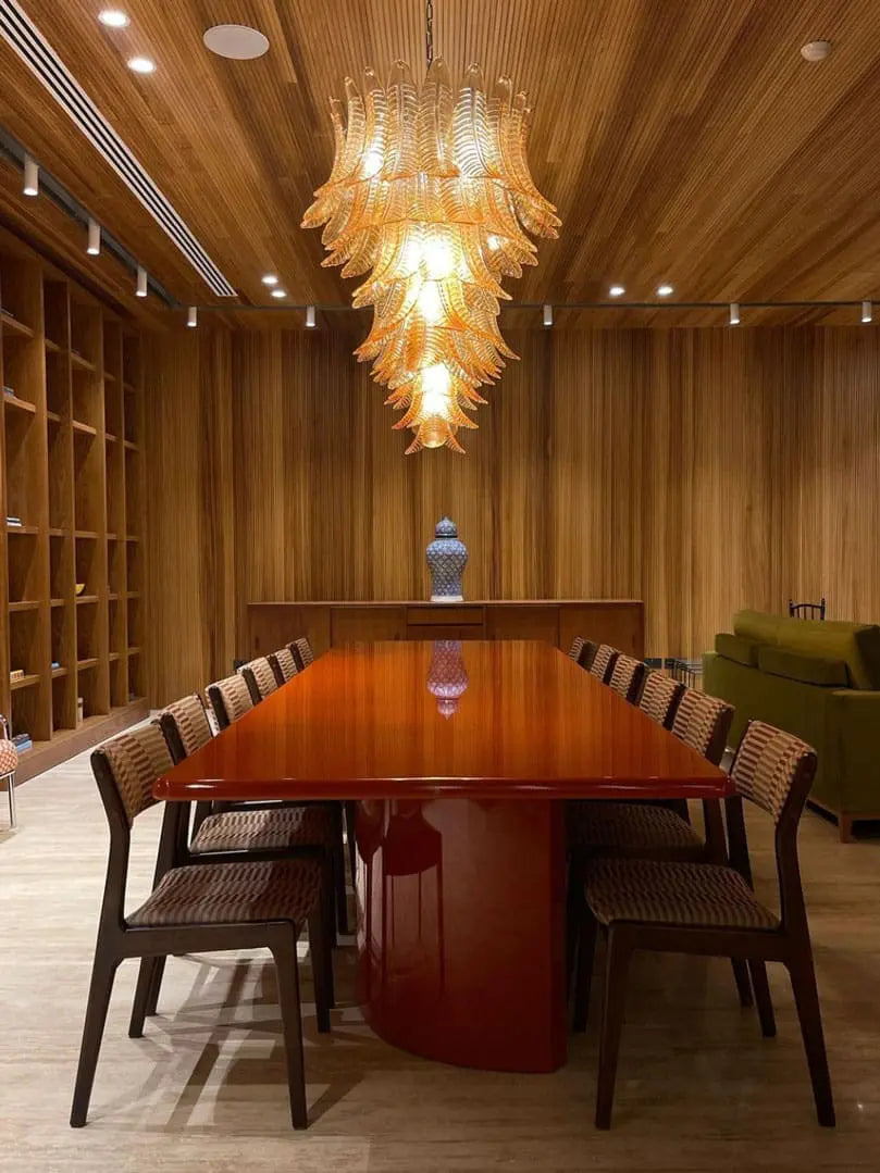 Murano Chandelier – 52 glass leaves – Pink