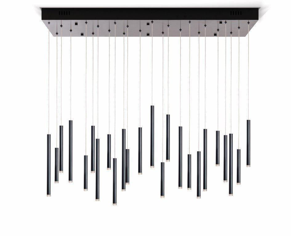 Bellini Rectangular Tri-Tone Tubular Pendant Light Chandelier - Merlin Lamps