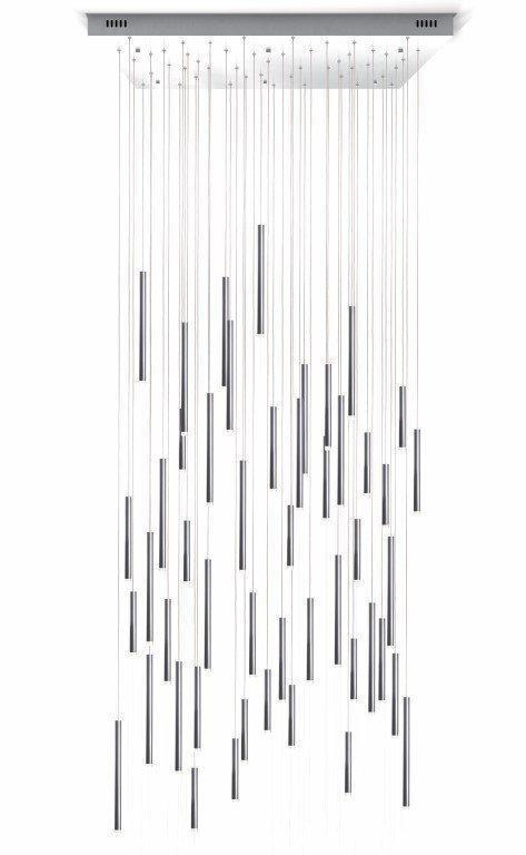 Bellini Square Tri-Tone Tubular Pendant Light Chandelier - Merlin Lamps