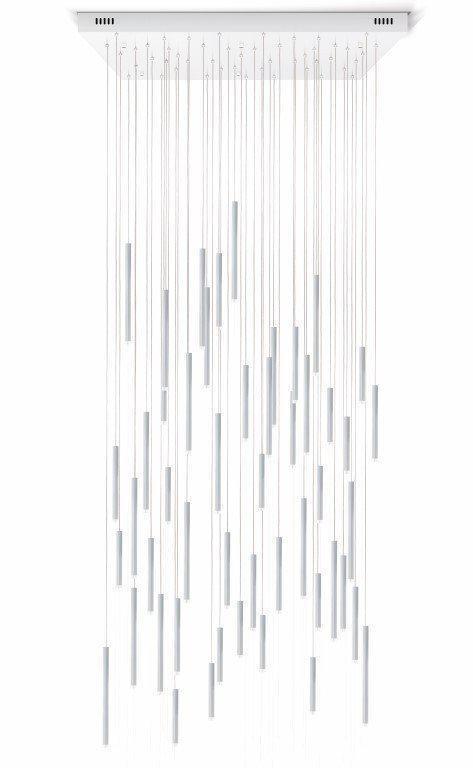 Bellini Square Tri-Tone Tubular Pendant Light Chandelier - Merlin Lamps