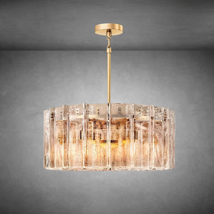 Lattace Smoke Glass Round Chandelier 36"48"