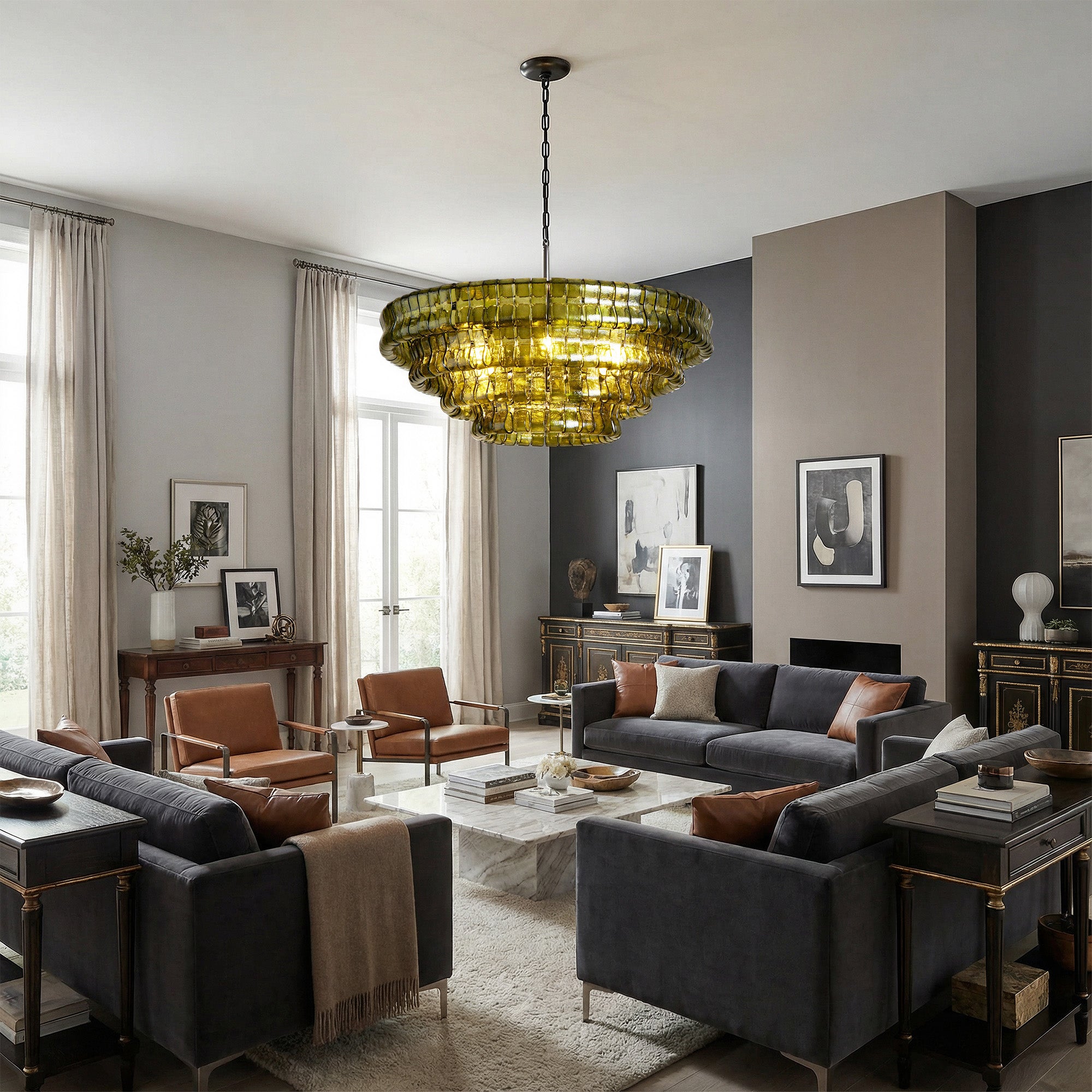 Ghiaccio Round Chandelier 24"36"48"60"