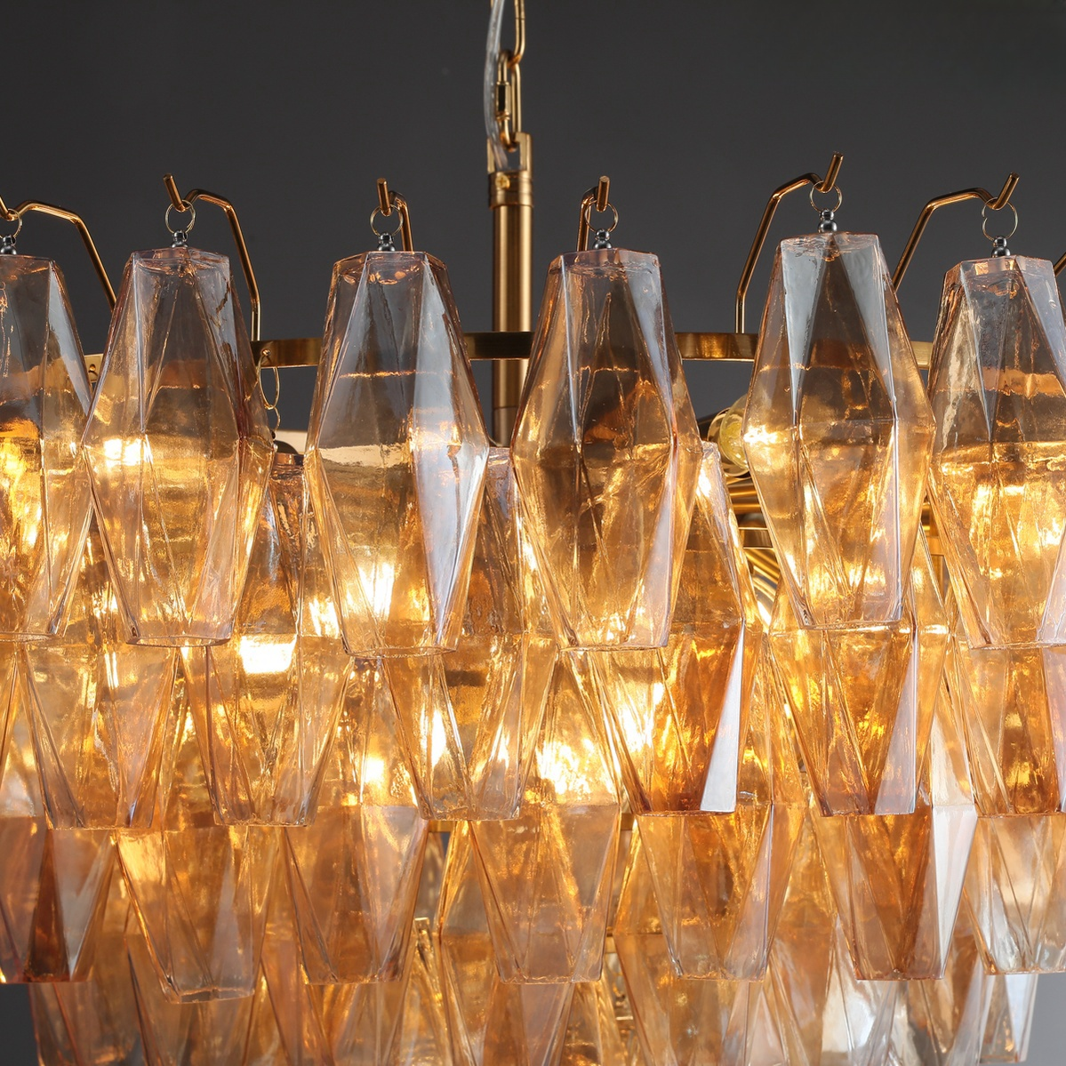 Cyra Glass Tiered Round Chandelier 37"D 47"D 62"D