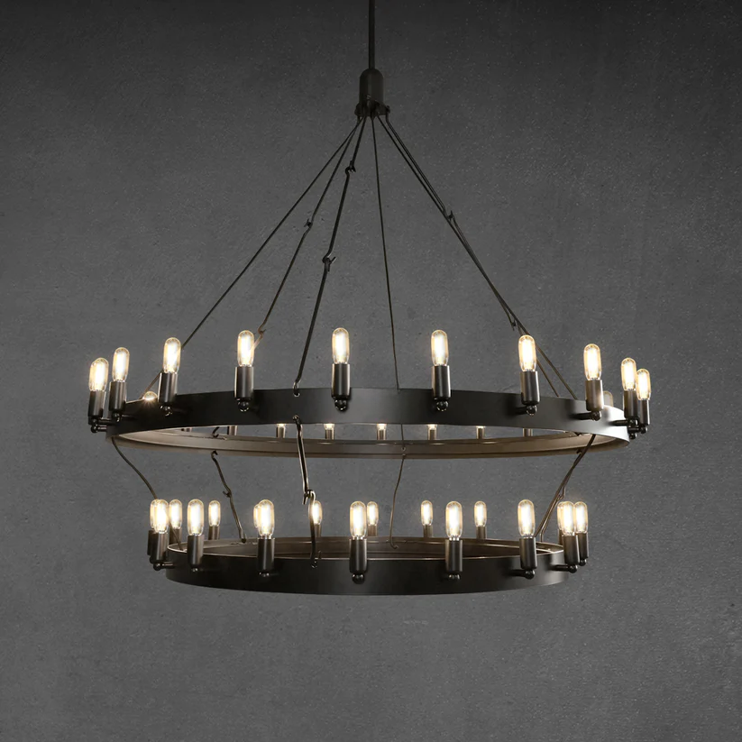 Celestine Vintage Round Chandelier Black Color