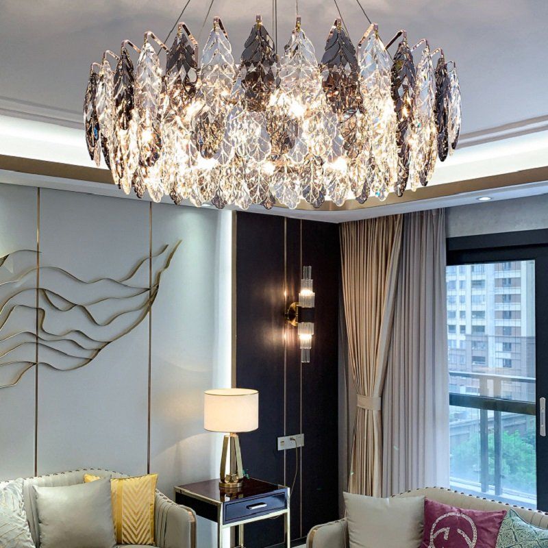 JC Luxirious Leaf Ring Chandelier 39"