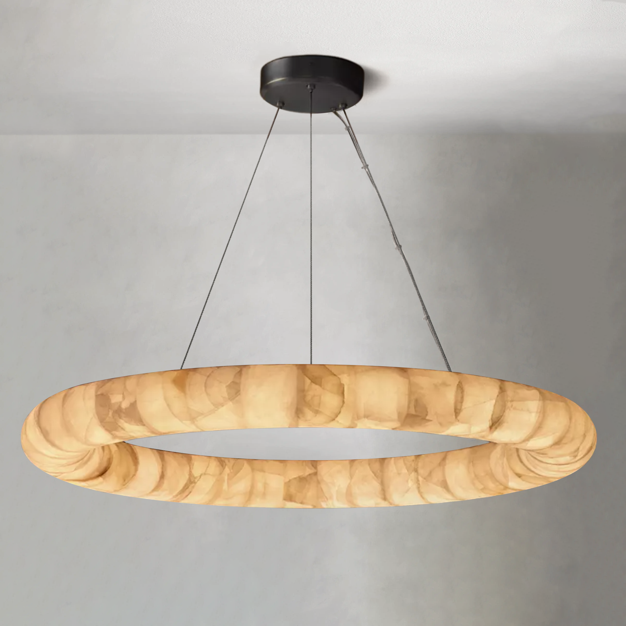 Rivaga Lisse Alabaster Round Chandelier 31" 41" 61"D