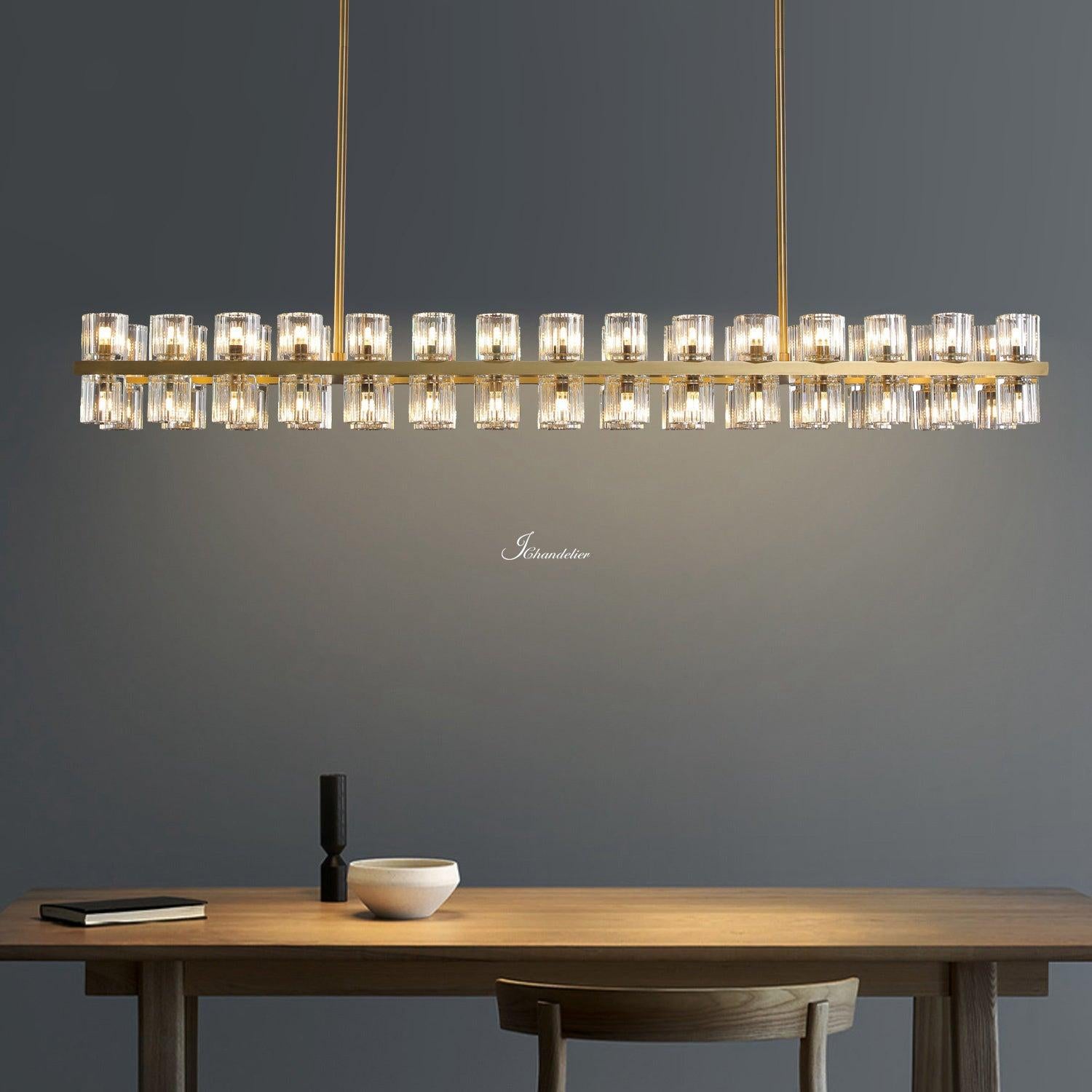 Arcachen Crystal Rectangular Chandelier 72"