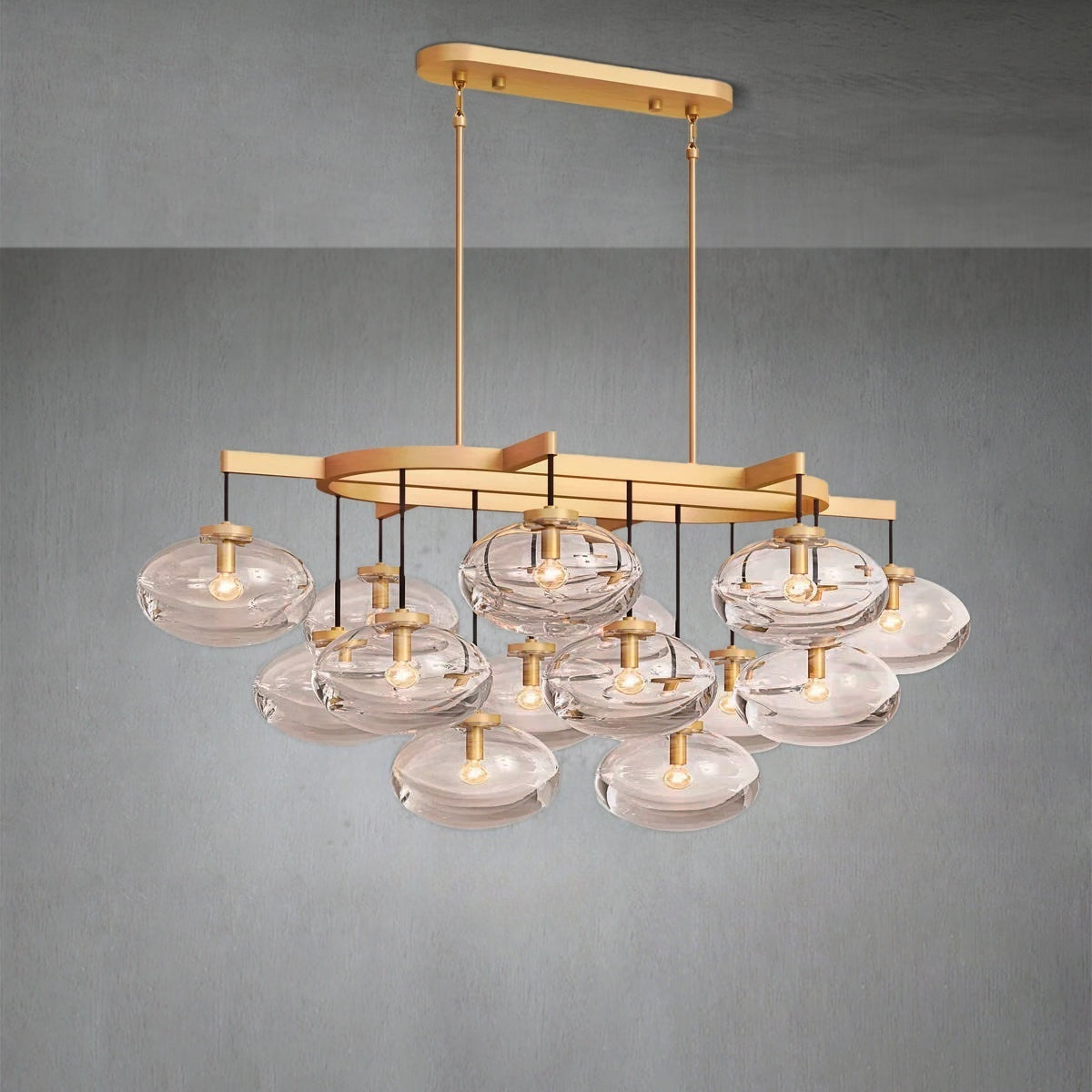 Coraline Clear Glass Linear Chandelier 54"