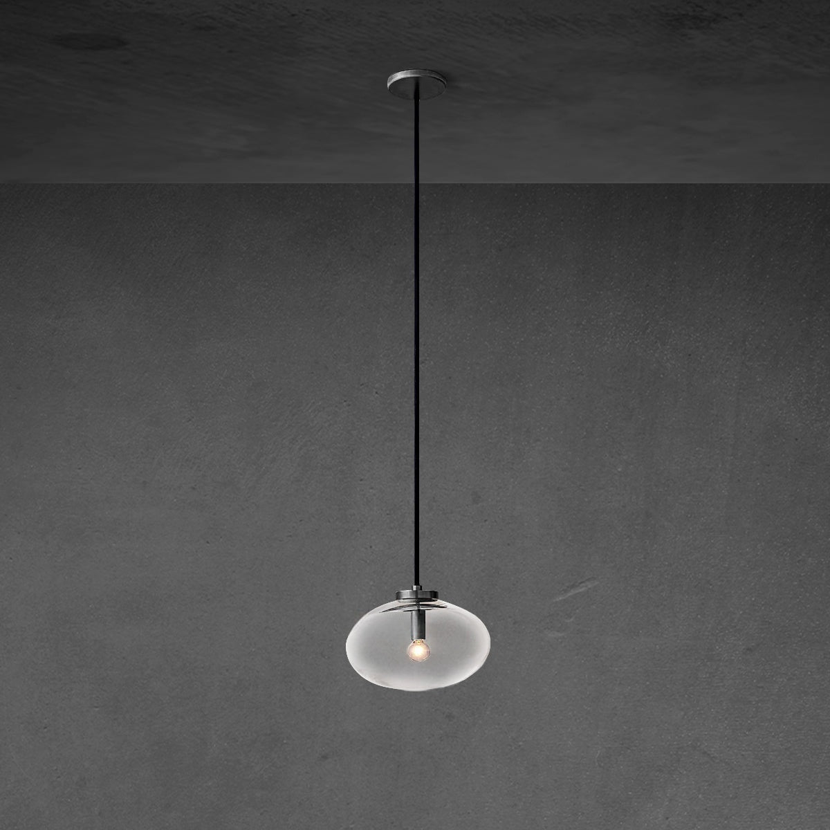 Cabrlet Clear Glass Pendant 10"