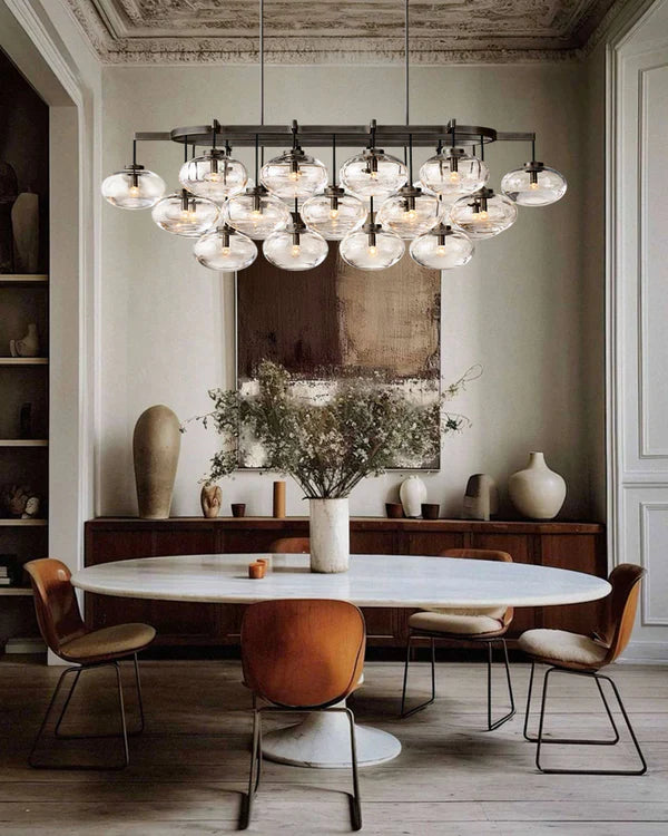 Cabrlet Clear Glass Linear Chandelier 54"