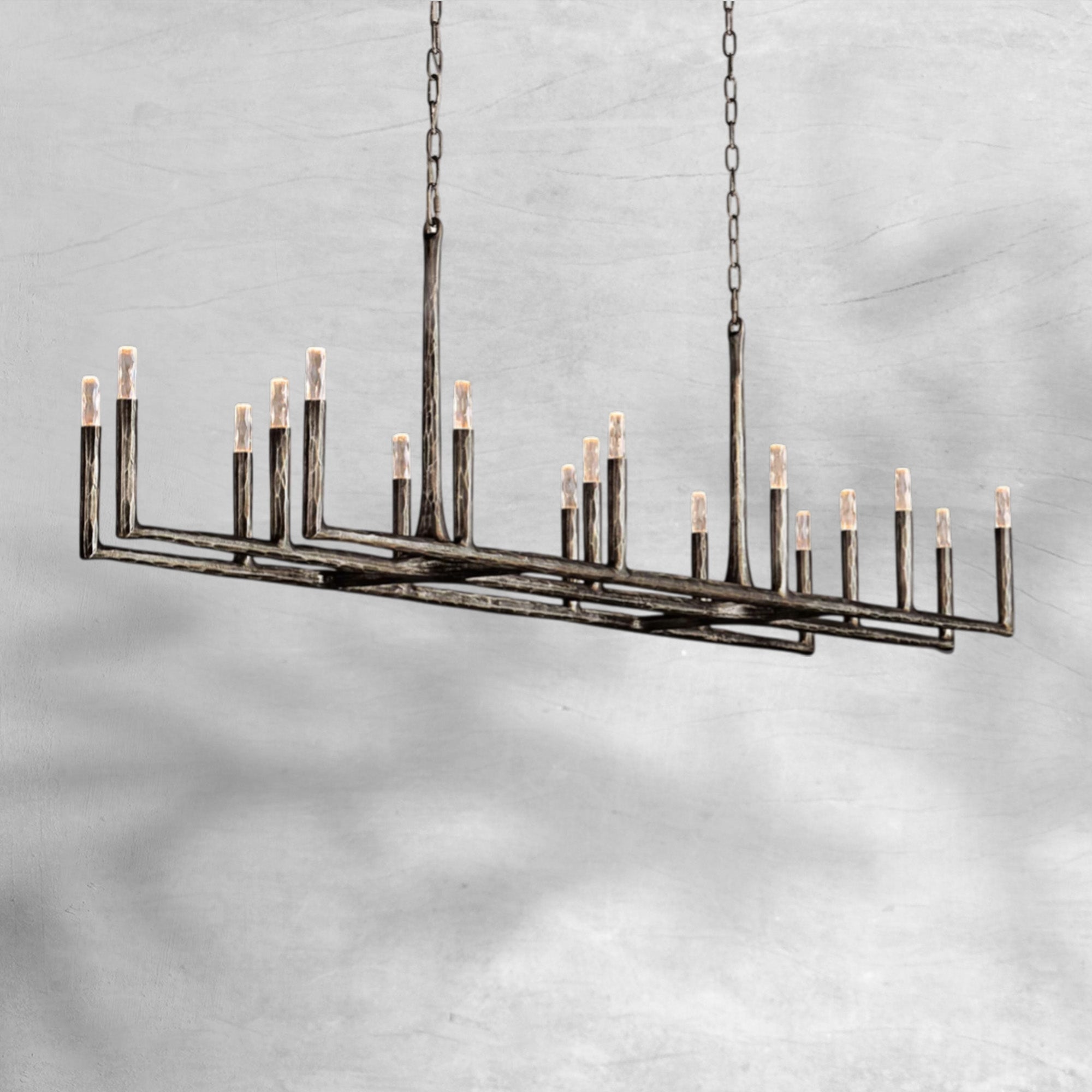 Thaddeas Forged Linear Chandelier 54" 72" 96"